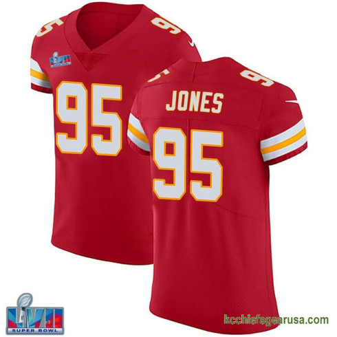 Mens Kansas City Chiefs Chris Jones Red Elite Team Color Vapor Untouchable Super Bowl Lvii Patch Kcc216 Jersey C1197